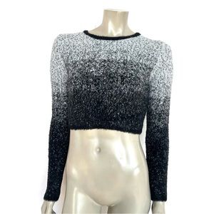 FOREVER 21 Silver & Black Metallic Knit TOP